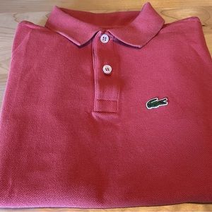 Lacoste Dark Pink Boy's Polo Shirt - Size 10